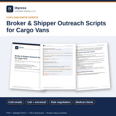 Cover of Broker & Shipper Outreach Scripts for Cargo Vans